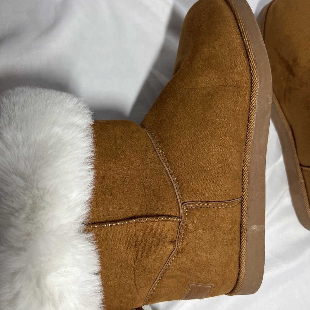 Juicy Couture King Brown Cognac Faux Fur Winter Boots Size 7.5 - Picture 7 of 12